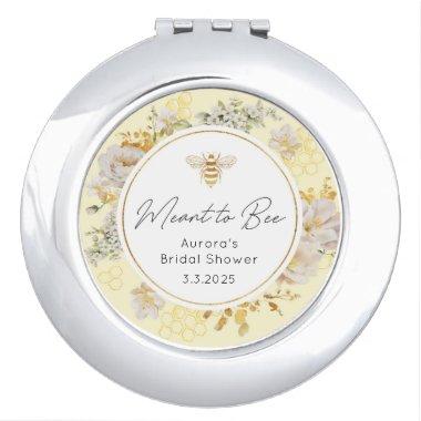 Floral meant to bee bridal shower compact mirror