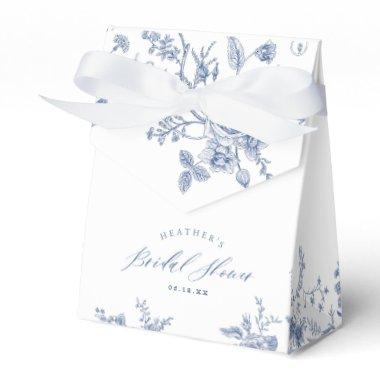 Floral Something Blue Bridal Shower Favor Boxes