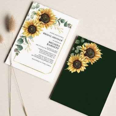 Floral Sunflower Eucalyptus Bridal Shower Invite