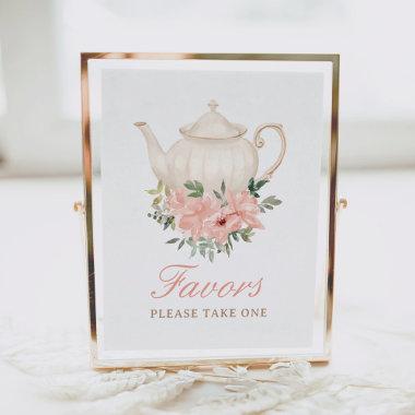 Floral Tea Party Bridal Shower Favors Sign