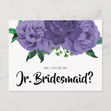 Floral Violet Purple Junior Bridesmaid PostInvitations