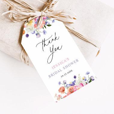 Floral Watercolor Bridal Shower Thank You Gift Tags