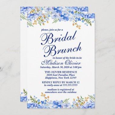 Floral Watercolor Modern Bridal Brunch Invitations