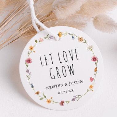Floral Wildflower Let Love Grow Wedding Seeds Favor Tags