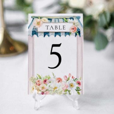 Flower Garden Bridal Shower Table Number