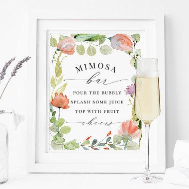 Flower Garden "Mimosa Bar" Bridal Shower Sign