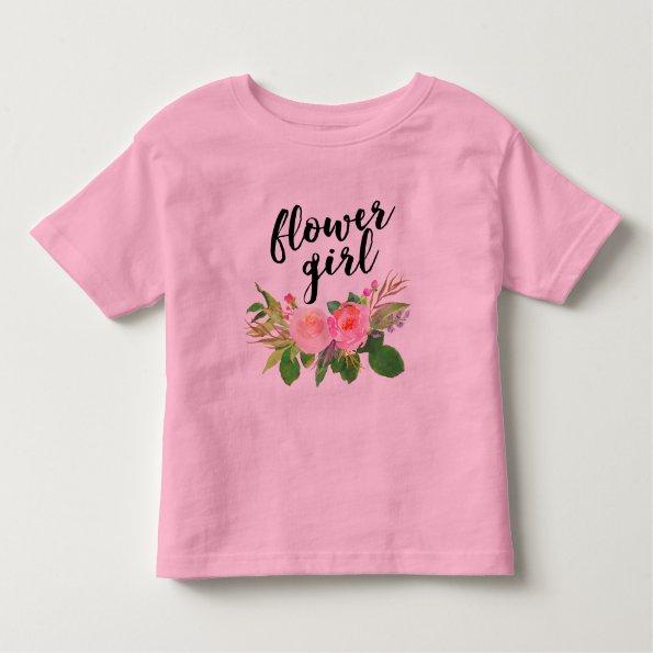 flower girl watercolor floral toddler t-shirt