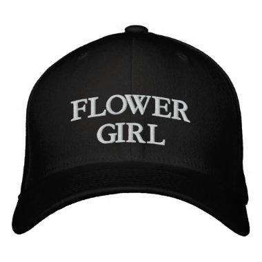 Flower Girl white typography Team Bride wedding Embroidered Baseball Cap