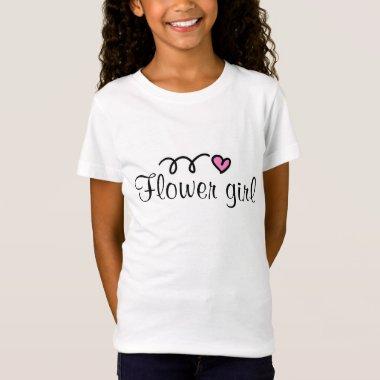 Flowergirl t-shirt with little pink heart