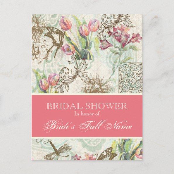 Flutterbyes n Tulip Elegant Bridal Shower PostInvitations
