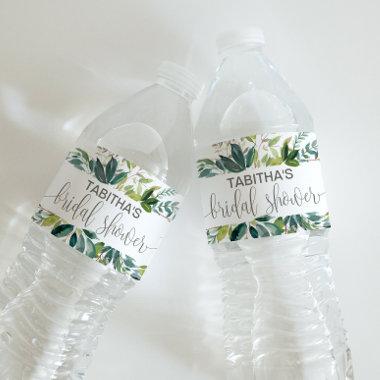 Foliage Bridal Shower Water Bottle Label