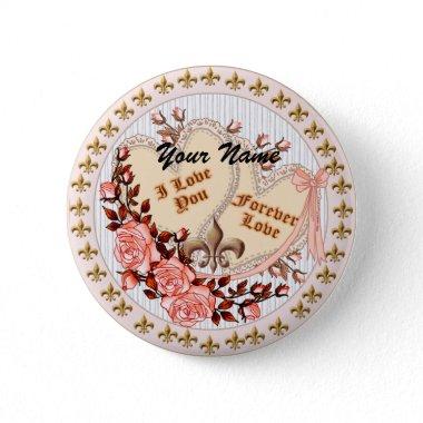 Forever Love custom name pin button