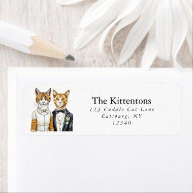 Formal Dress Bride and Groom Chic Cat Couple Label
