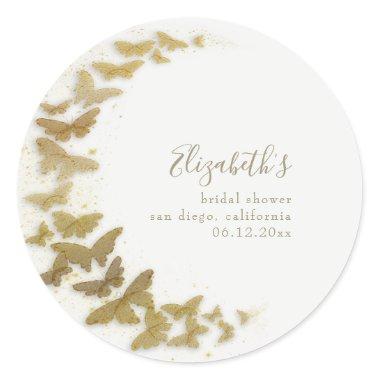 Formal Modern Tradition Boho Gold Butterfly Bridal Classic Round Sticker
