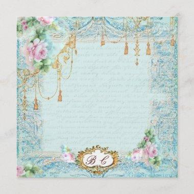 French Lace Tassels & Script Writing Invitations