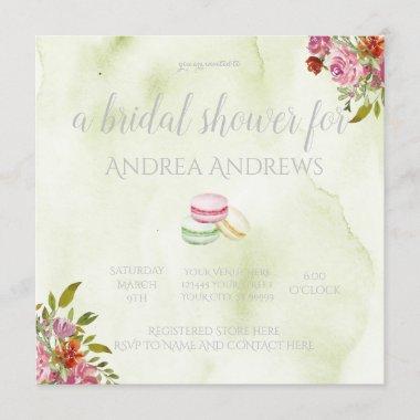 French Macaroon Bridal Shower Invitations