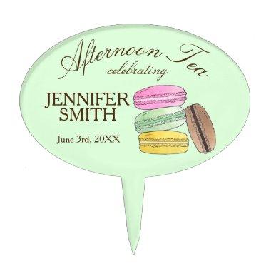 Frenh Macarons Wedding Shower Afternoon Tea Party Cake Topper