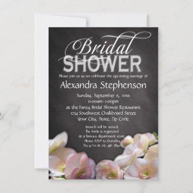 Fresh Floral & Chalkboard Bridal Shower Invitations