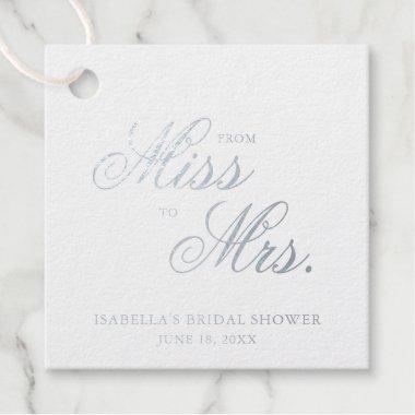 From Miss To Mrs Elegant Silver Foil Bridal Shower Foil Favor Tags