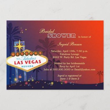 Fun Glamorous Las Vegas Bridal Shower Invitations