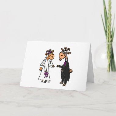 Funny Bride and Groom Goat Wedding Invitations