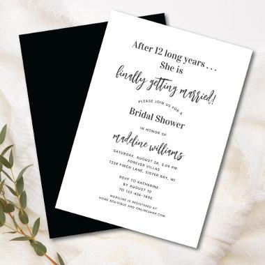 Funny Finally Getting Married Bridal Shower Invitations