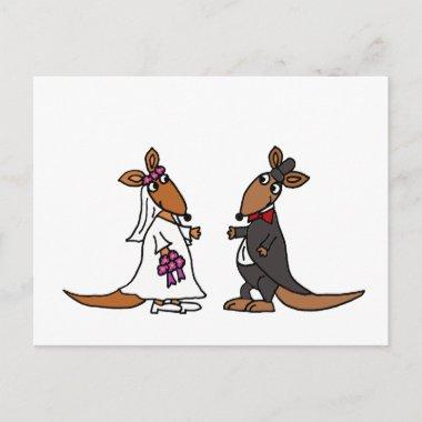 Funny Kangaroo Bride and Groom Wedding Design PostInvitations