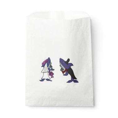 Funny Shark Bride and Groom Wedding Favor Bags