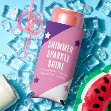 Funny "Shimmer Sparkle Shine" Wedding Favors Seltzer Can Cooler