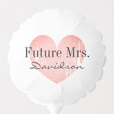 Future Mrs bride to be bridal shower party heart Balloon