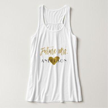 Future Mrs. Gold Foil and White with Heart Tank Top