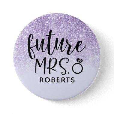 Future Mrs. Purple Glitter Button
