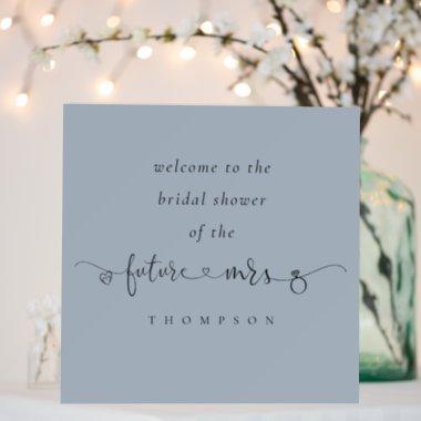 Future Mrs Script Name Welcome Bridal Shower Blue Foam Board