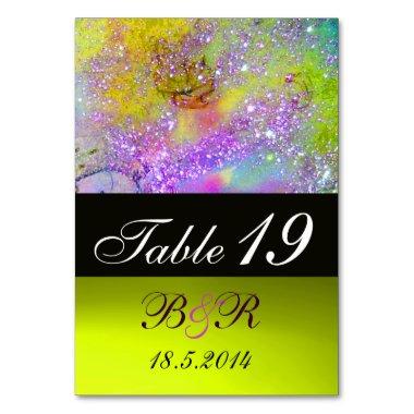 GARDEN OF THE LOST SHADOWS Pink Purple Gold Yellow Table Number