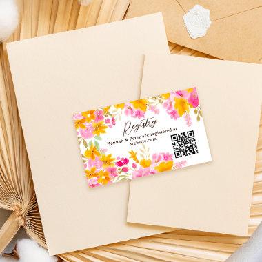 Garden yellow pink floral registry bridal shower enclosure Invitations
