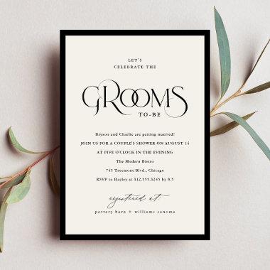 Gay Grooms Wedding Shower Typography Invitations