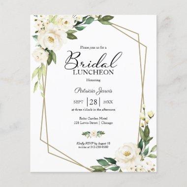 Geometric Floral Budget Bridal Luncheon Invitations