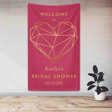 Geometric Heart Valentine's Day Bridal Shower Banner