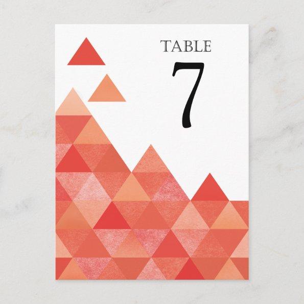 Geometric Triangles Table Numbers | coral