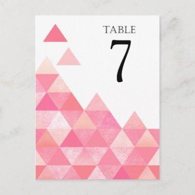 Geometric Triangles Table Numbers | pink mauve
