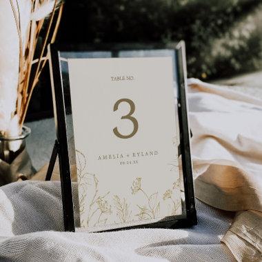 Gilded Floral | Cream and Gold Table Number