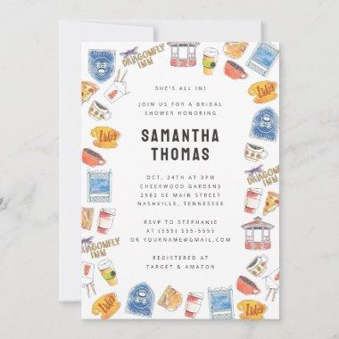 Gilmore Girls Watercolor Icons Bridal Shower Invitations