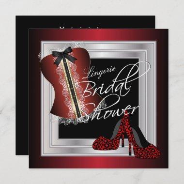 Glamorous Lingerie Bridal Shower | Dark Red Invitations
