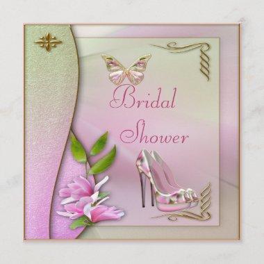 Glamorous Shoes Magnolia & Butterfly Bridal Shower Invitations