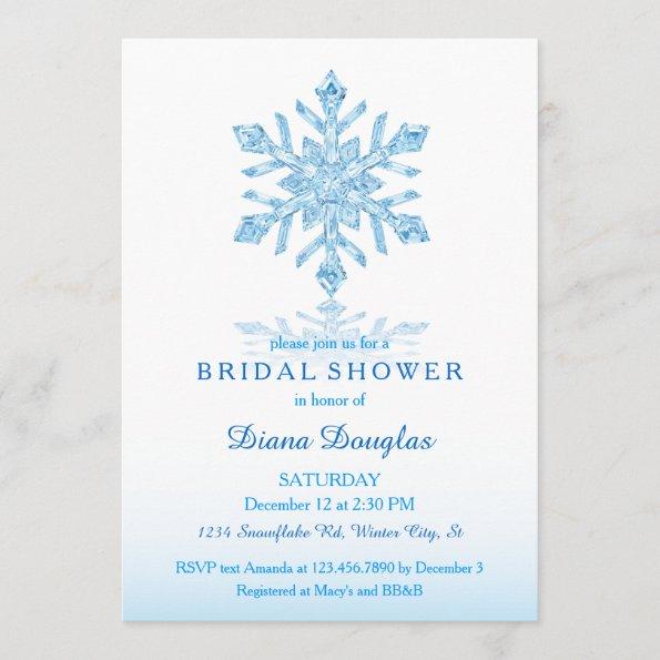 Glass Snowflake Winter Bridal Shower Invitations