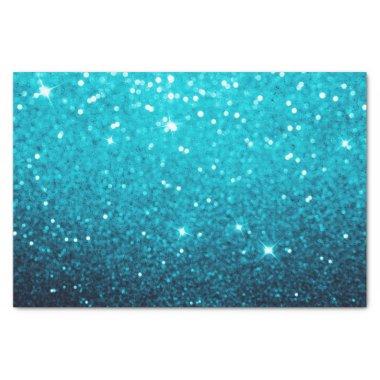 Glitter Bokeh Twinkle Sparkle Shimmer Navy Blue Tissue Paper
