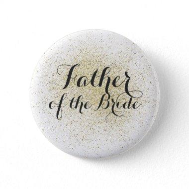 Glitter Gold Father of the Bride Button