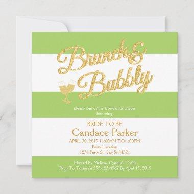 Glitter, Lime Green Bridal Shower Invitations