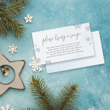 Glitter Snowflakes Bring a Recipe Bridal Shower Enclosure Invitations