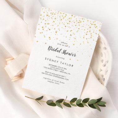 Gold Confetti Bridal Shower Invitations
